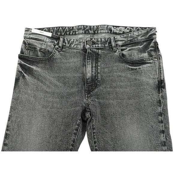 PT TORINO DENIM Black Gray ROCK Slim Low Rise Tapered Cotton Denim Jeans 36 NWT - Picture 2 of 3